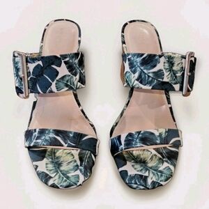 Kelly & Katie Green Leaf Print Sandals